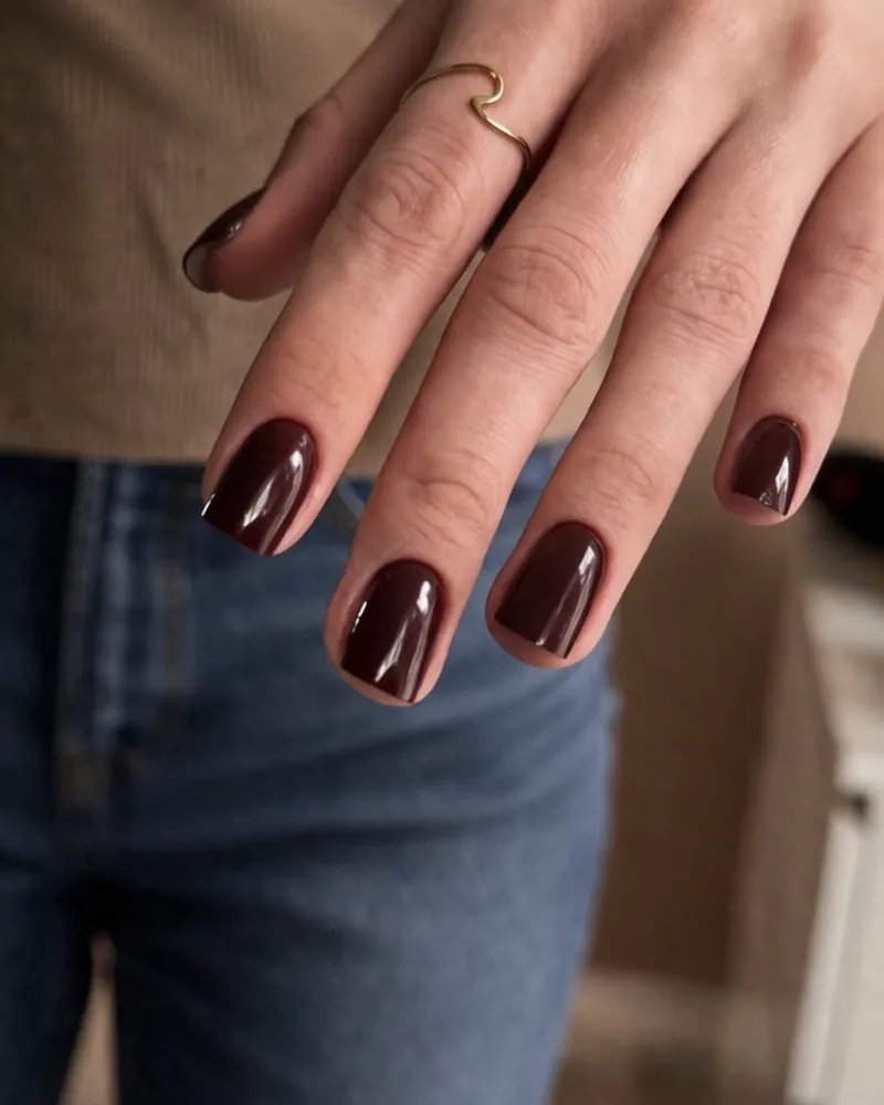 Maniküre in Dunkelbraun – Nagelstudio Minden