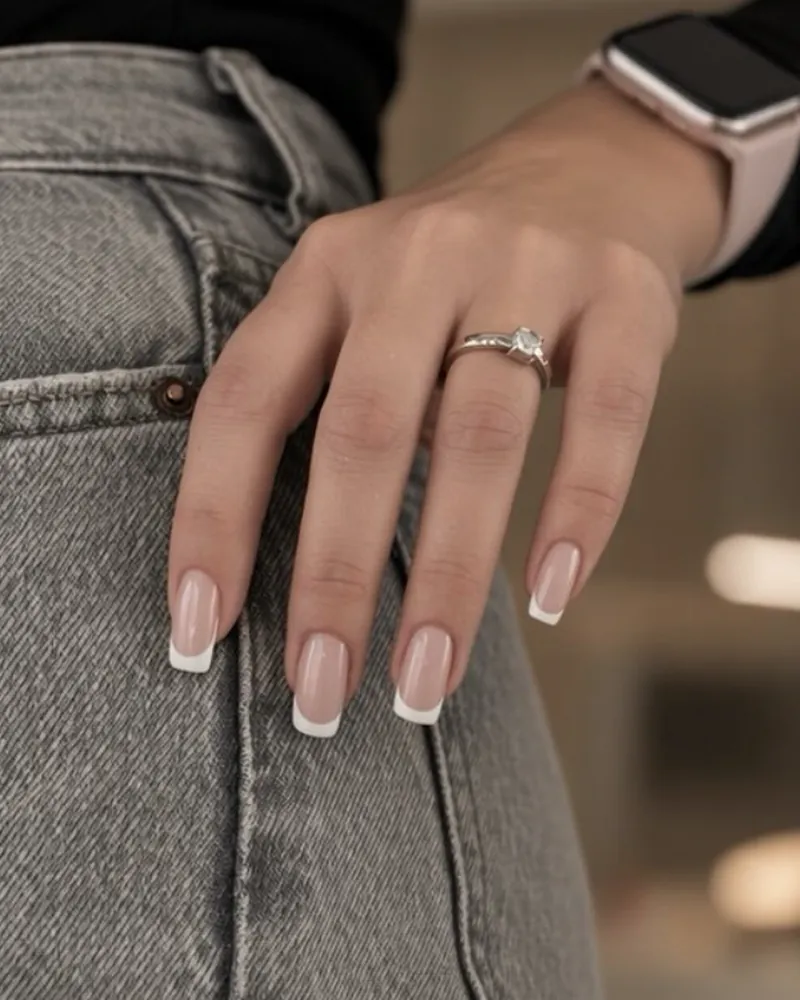 French-Maniküre an langen Nägeln – Nagelstudio Minden